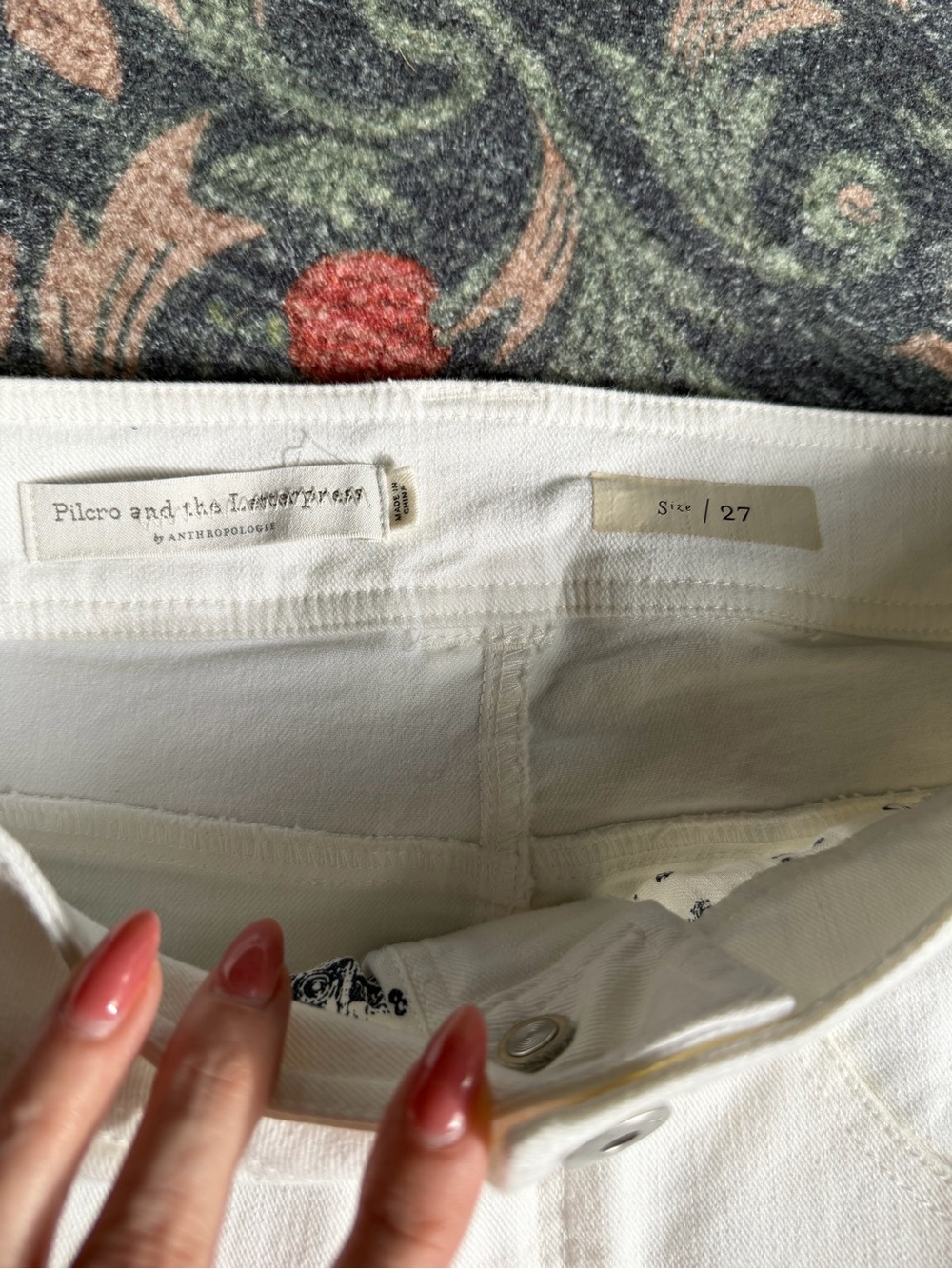 Anthropologie Pilcro White Yoke Waist Western Style Straight Leg Jeans 27 - Picture 10 of 11